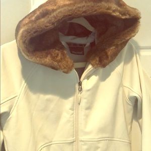 Marmot faux fur hooded coat